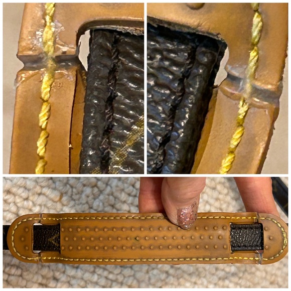 Authentic Louis Vuitton Vintage Canvas Monogram strap with Shoulder Pad - Picture 8 of 11